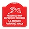 Signmission Reserved for Expectant Mothers 15 Minute Parking Only With Stork & Baby Graphic, A-DES-RW-1818-23200 A-DES-RW-1818-23200 - alternate 1